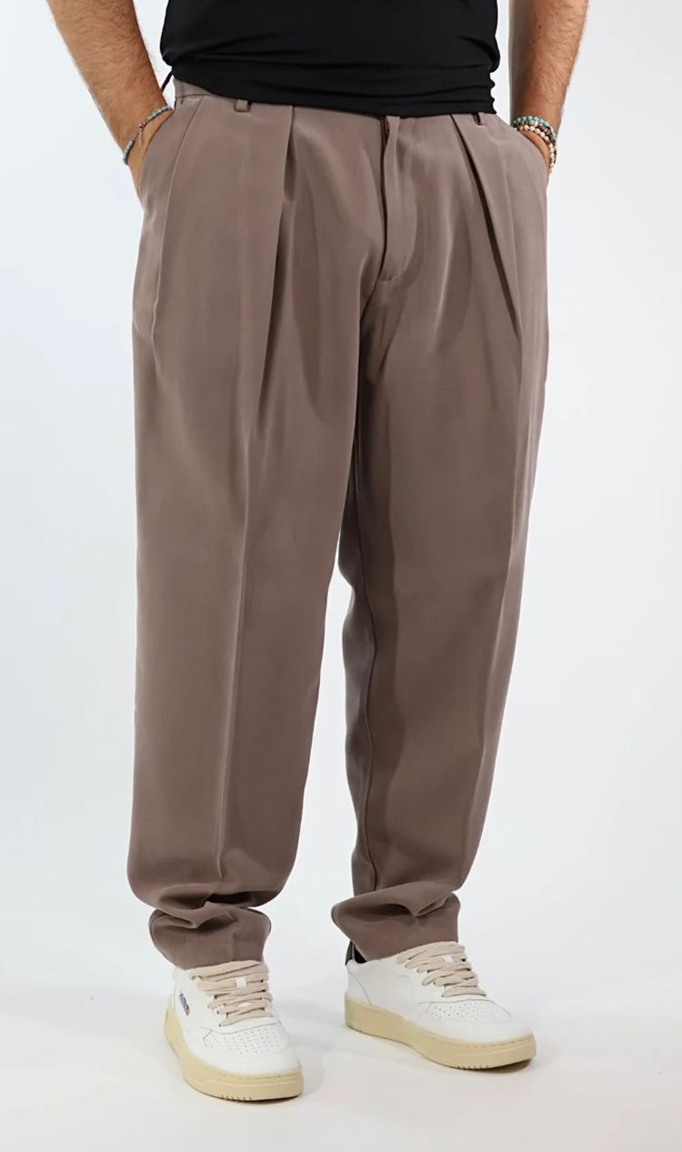 Brown Pleated Trousers over D image 5