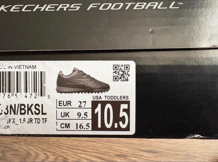 Kids Skechers Black Toddler Football Shoes uk size 9.5K obraz 5