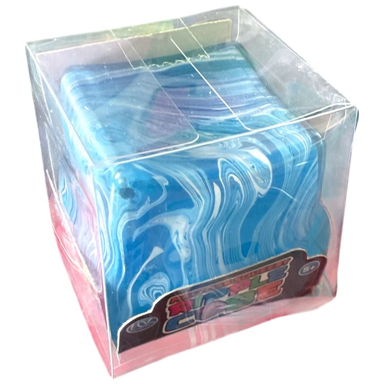 Blue Marbled Ripple Cube Sugar Squishy Sensory Fidget Toy