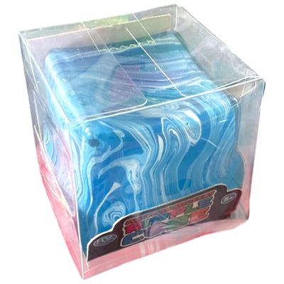 Blue Marbled Ripple Cube Sugar Squishy Sensory Fidget Toy