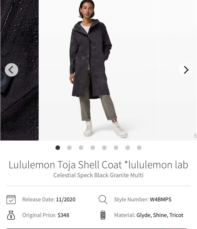 Immagine di lululemon Lab Toja Shell Coat Mac Medium RRP £298 Celestial Black Granite BNWT 1