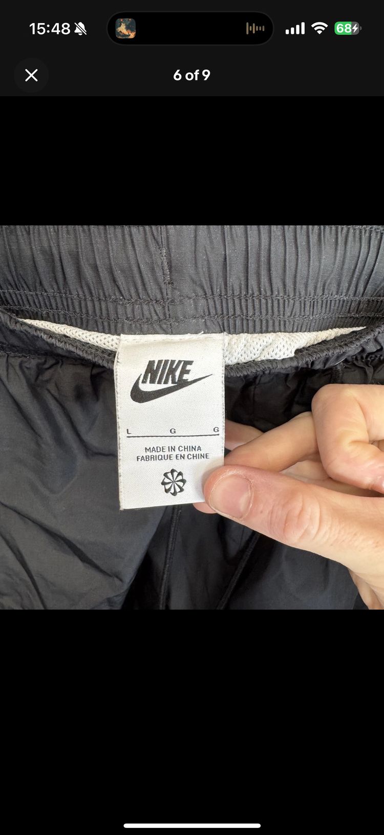 Nike Men's Sports Shorts Black White Large Mesh Insert Double Swoosh Training obraz 2