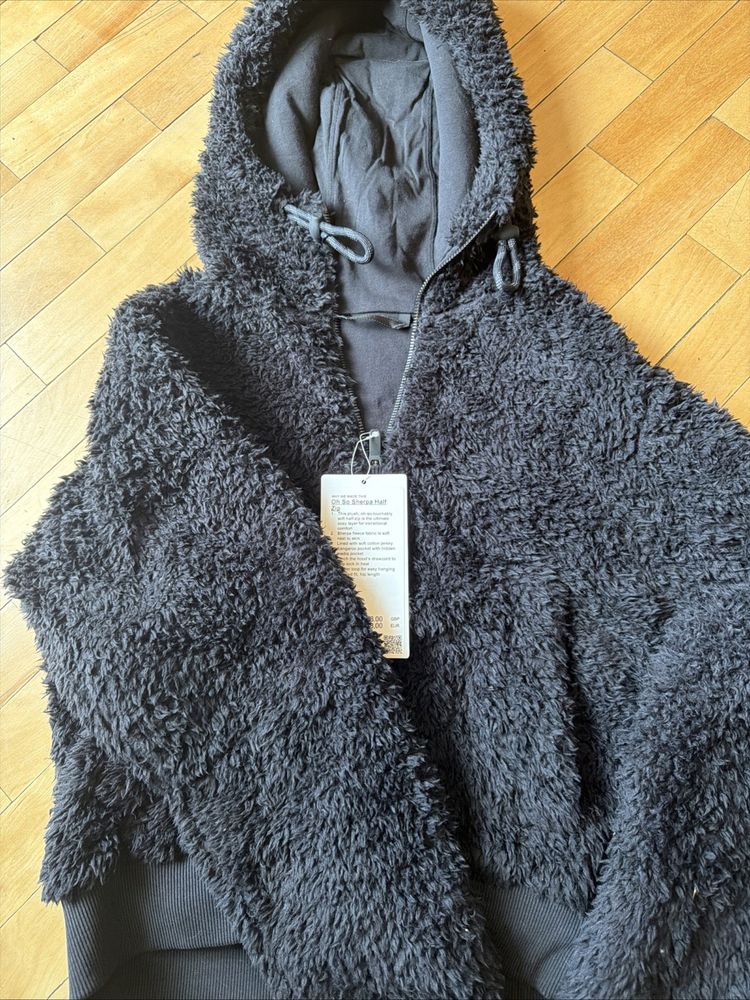 Lululemon Fleece Jacket Hoodie Oh So Sherpa Half Zip Black Uk 8 £128 BNWT image 1