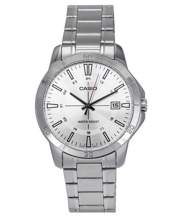 Casio Standard Analog Stainless Steel Silver Dial Quartz MTP-V004D-7C Mens Watch image 1