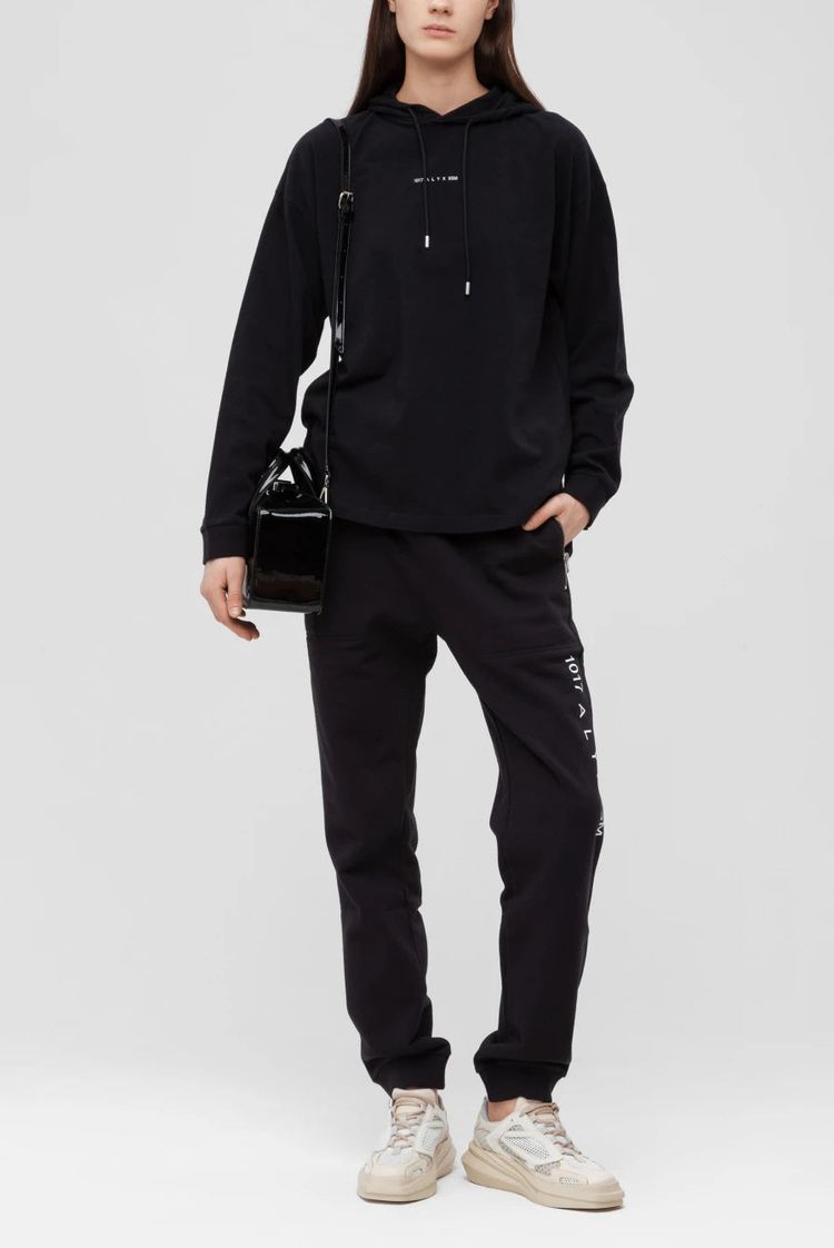 1017 ALYX 9SM Black Visual Logo Lightweight Hoodie image 2
