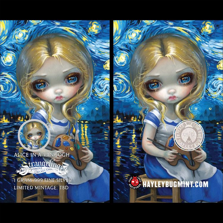 ALICE IN A VANGOGH BY STRANGELING ONE GRAM 999 FINE SILVER