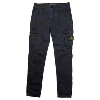 S/S 17 Stone Island Cotton Cargo Trousers - 32 SL - Navy