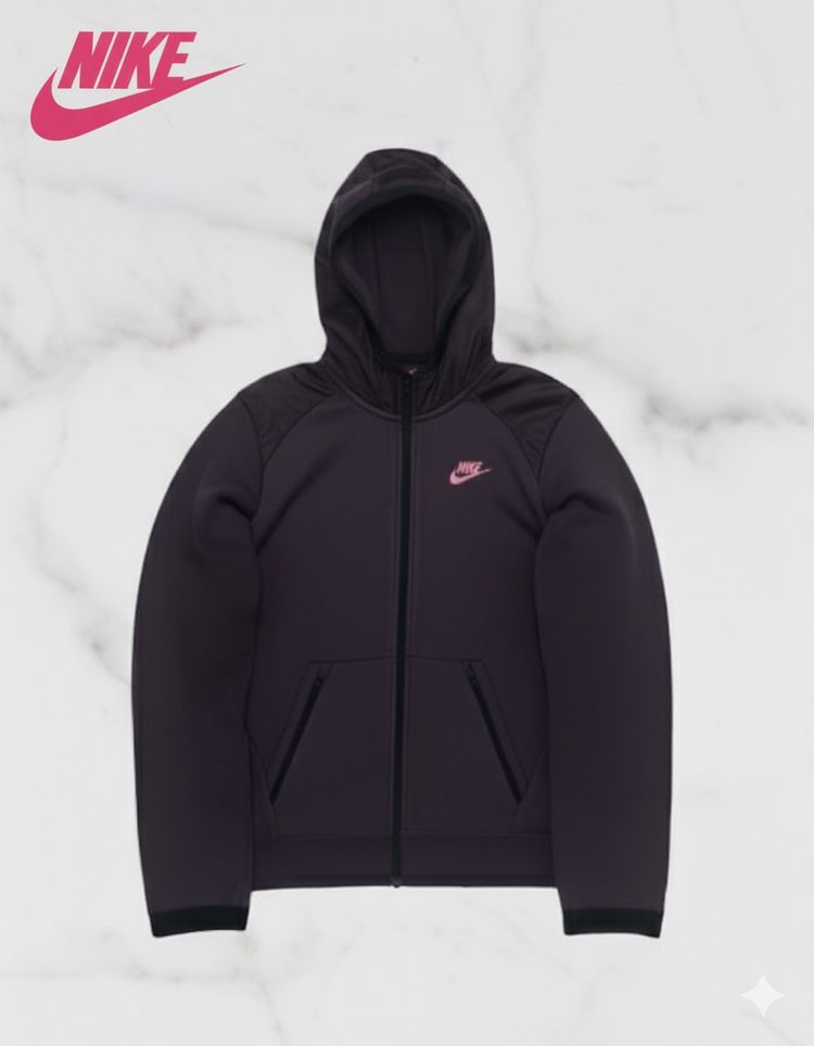 Nike Black Hoodie With Pink Logo