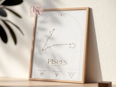 A4 Pisces Zodiac Wall Art Print