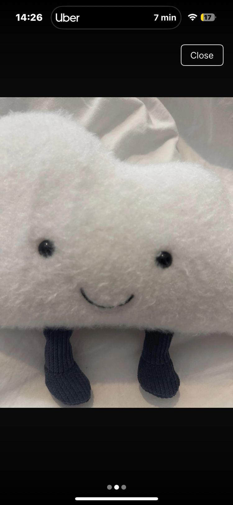 White Cloud Plush Toy With Legs 3