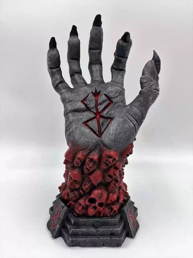 Berserk Hand Sculpture With Skulls And Rune Symbol image 3