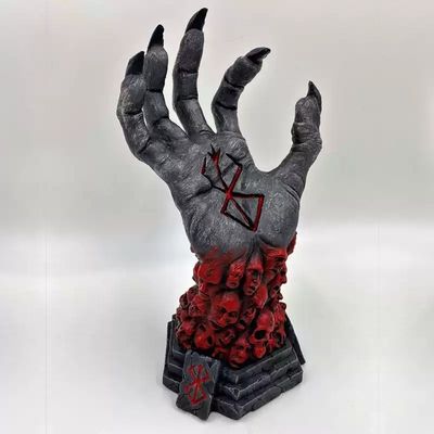 Berserk Hand Sculpture With Skulls And Rune Symbol