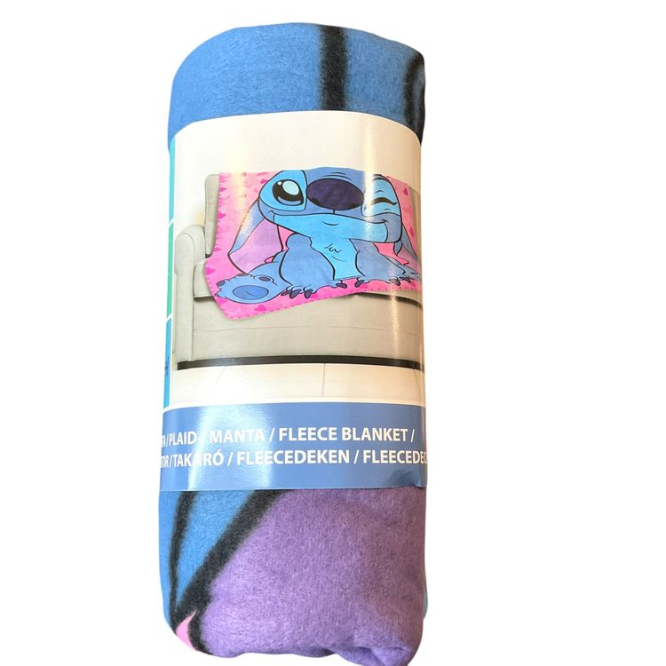 Stitch Fleece Blanket With Cartoon Character Design