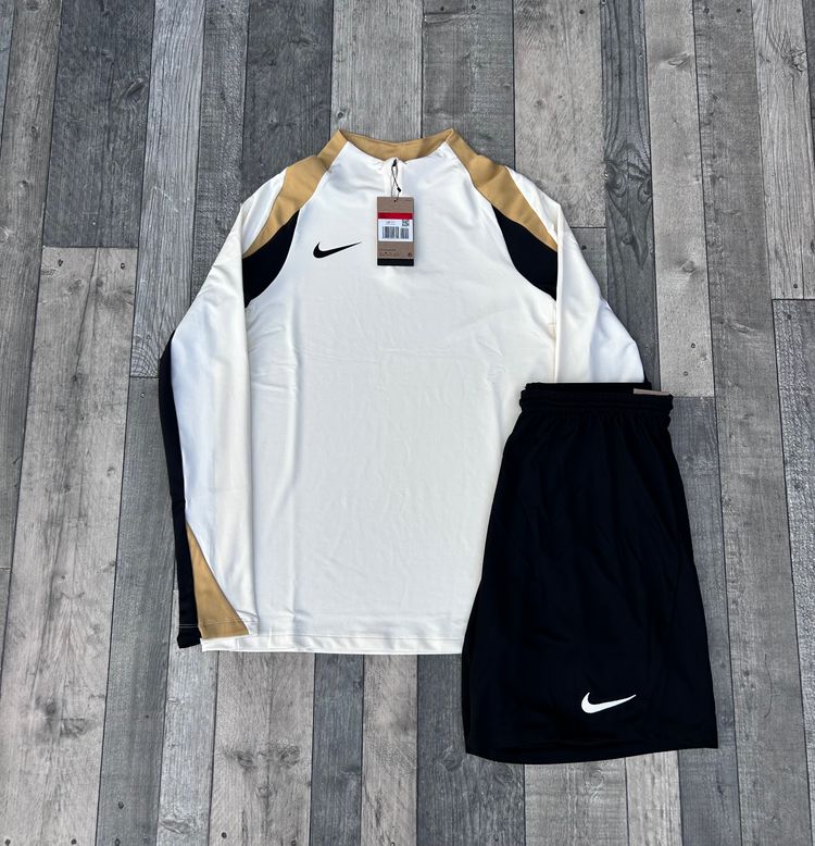 Nike Dri-Fit Strike 1/4 Zip Short Set - ‘White University Gold’ - Size Large / 2XL