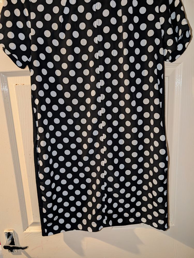 Zara Zara Black And White Polka Dot Dress product image
