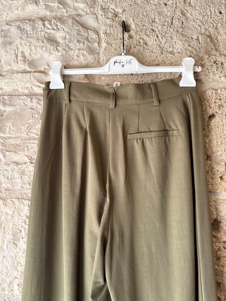 Olive Green Wide-Leg Pants obraz 4