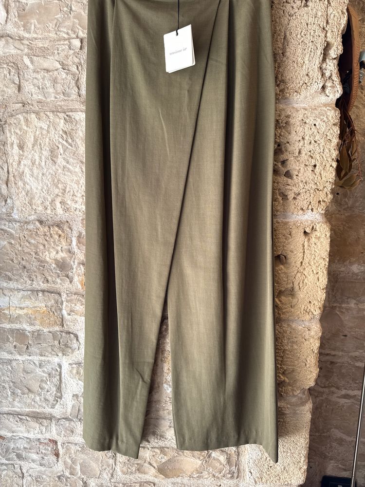 Olive Green Wide-Leg Pants obraz 3