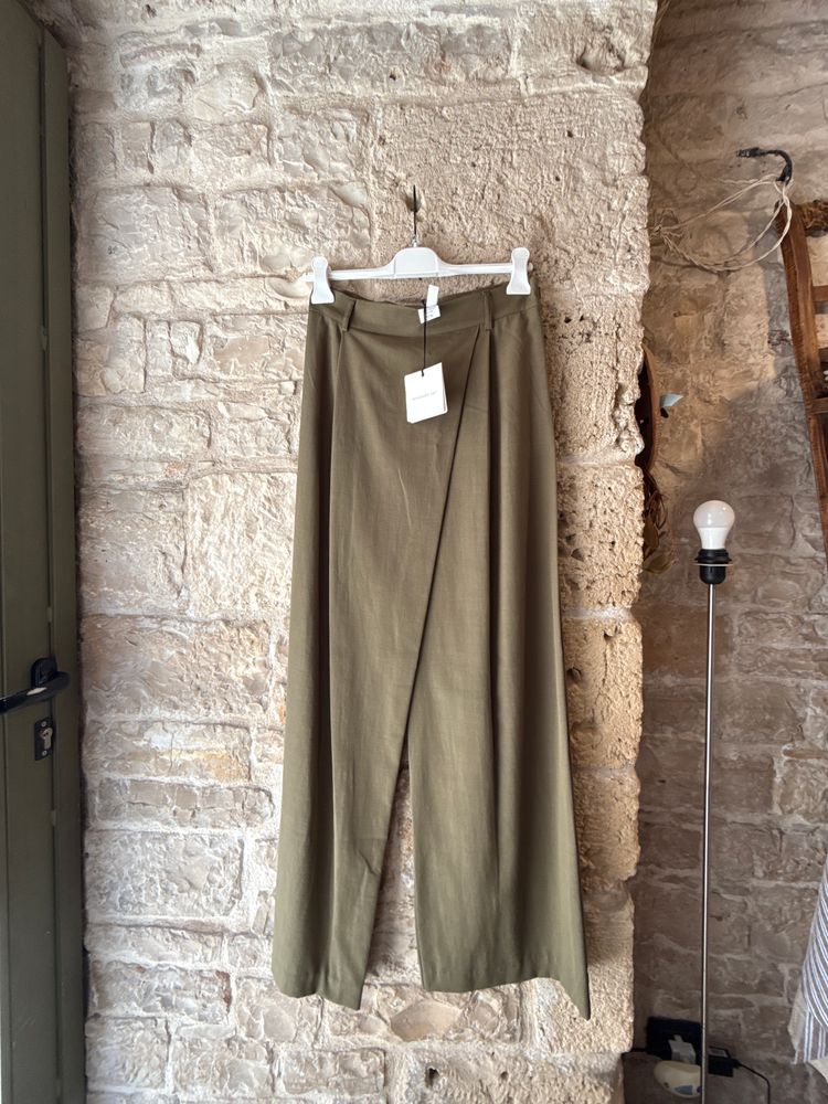 Olive Green Wide-Leg Pants obraz 1
