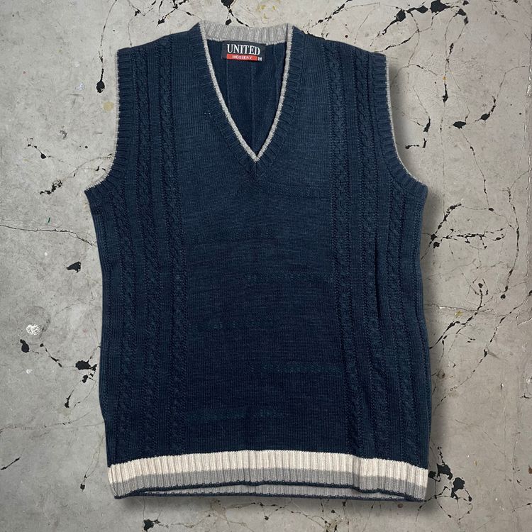 Vintage Navy Knit Vest