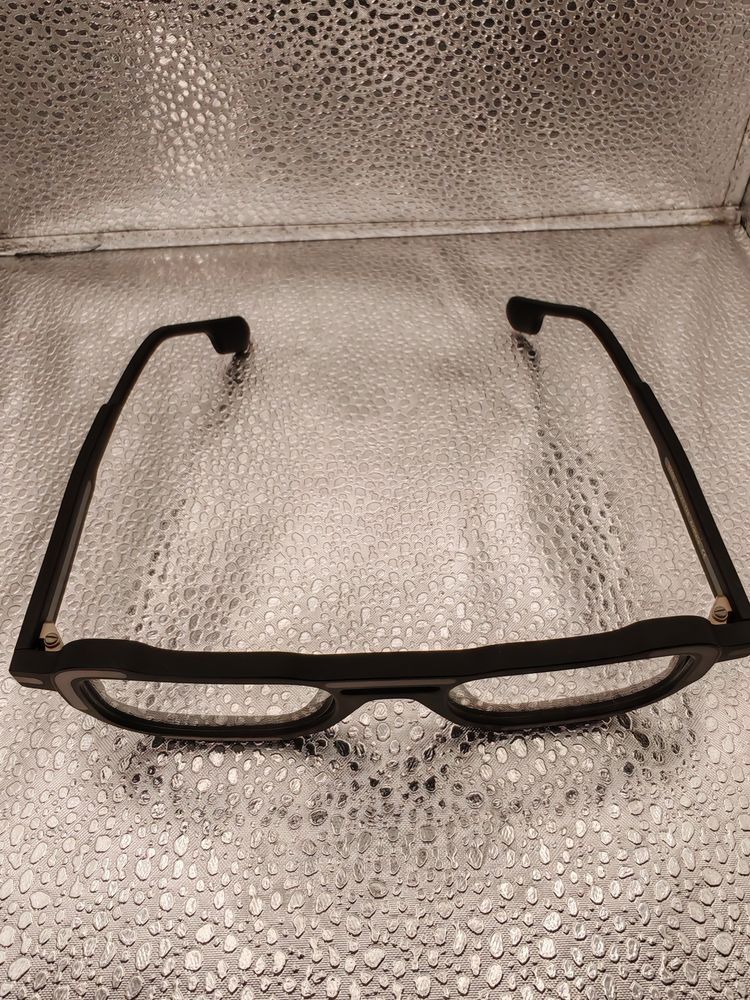Black Squared Eyeglasses with Grey Accents | Acetate Frame Geometric Design Unisex | 49□21-148 image 5