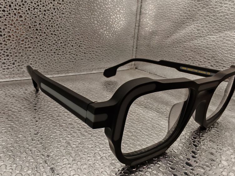 Black Squared Eyeglasses with Grey Accents | Acetate Frame Geometric Design Unisex | 49□21-148 image 1