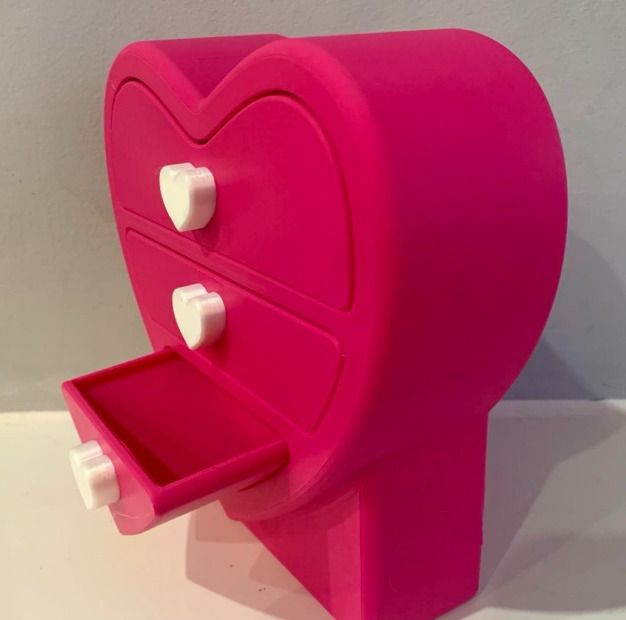 Pink Heart-Shaped Mini Drawer Organizer