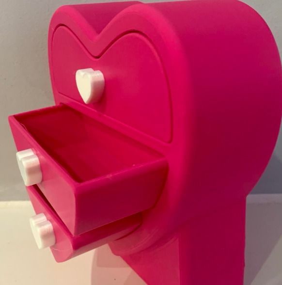 Pink Heart-Shaped Mini Drawer Organizer obraz 3