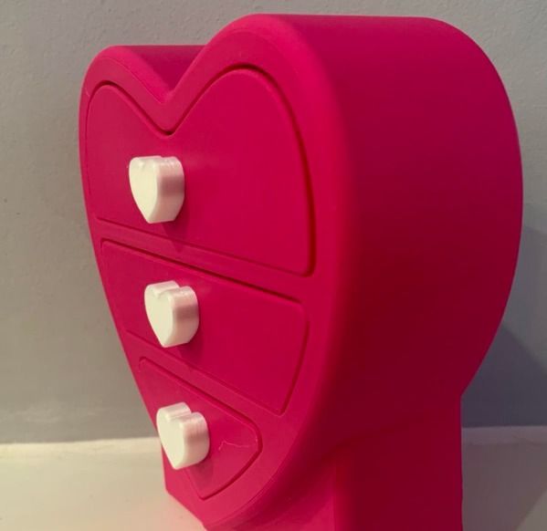 Pink Heart-Shaped Mini Drawer Organizer obraz 4