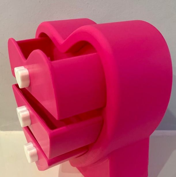 Pink Heart-Shaped Mini Drawer Organizer obraz 2