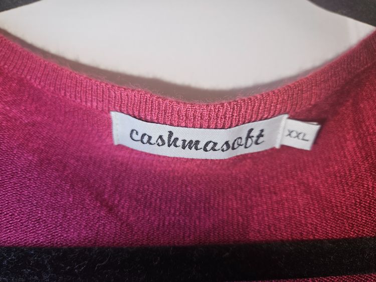 cashmasoft red cardigan sweater obraz 2