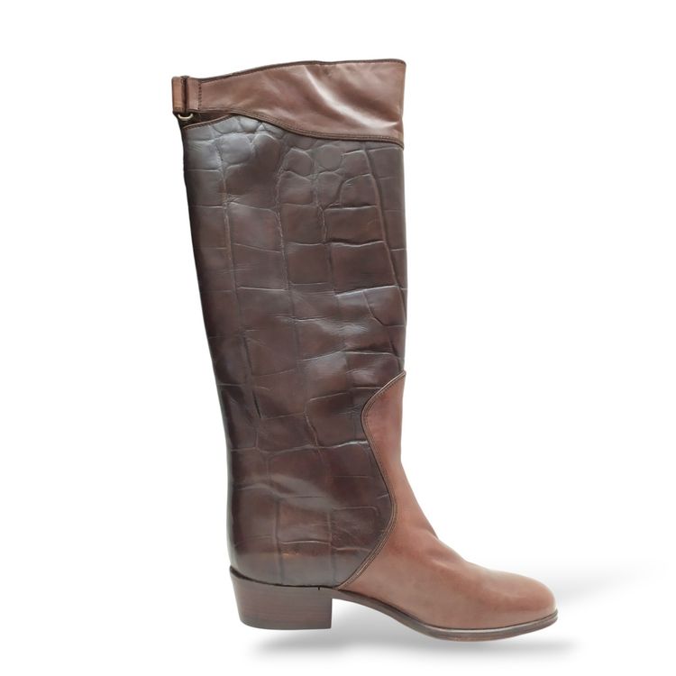 Brown Leather vintage Sergio Rossi  Knee-High Boots obraz 3