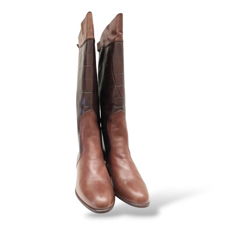 Brown Leather vintage Sergio Rossi  Knee-High Boots obraz 1