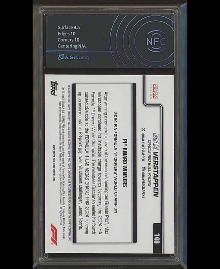 Topps Chrome F1 2025 Max Verstappen Award Winners Trading Card image 4
