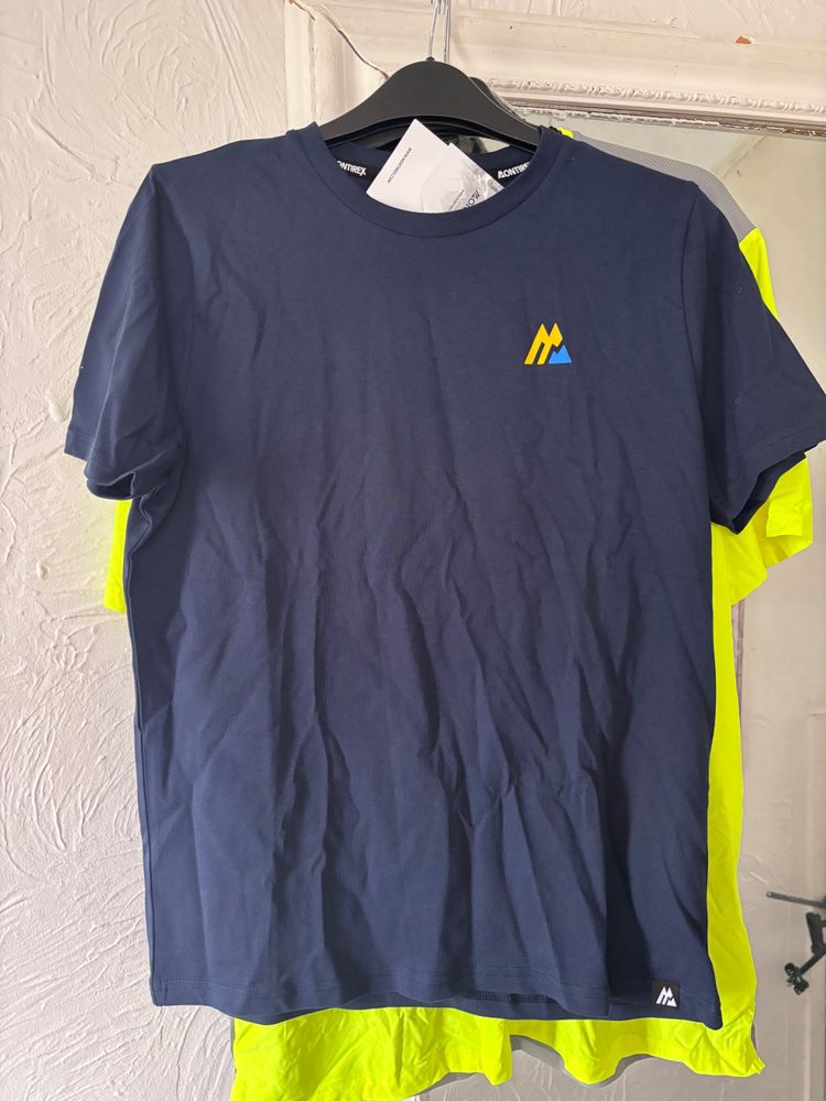 navy blue t-shirt with small logo. MONTIREX