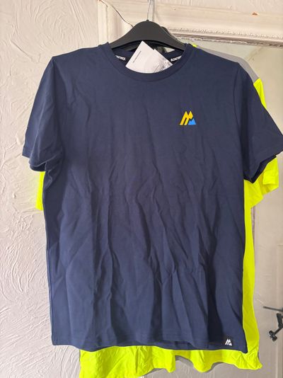 navy blue t-shirt with small logo. MONTIREX