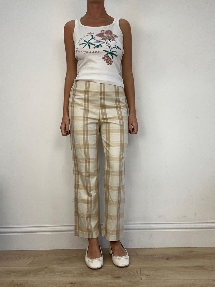 vintage edit fourteen | medium yellow two tone pimkie checkered trousers image 4