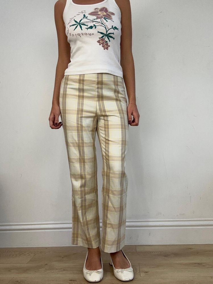 vintage edit fourteen | medium yellow two tone pimkie checkered trousers image 1
