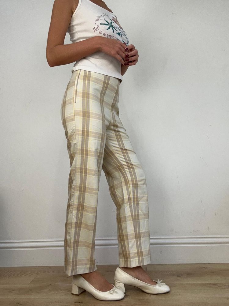 vintage edit fourteen | medium yellow two tone pimkie checkered trousers image 6
