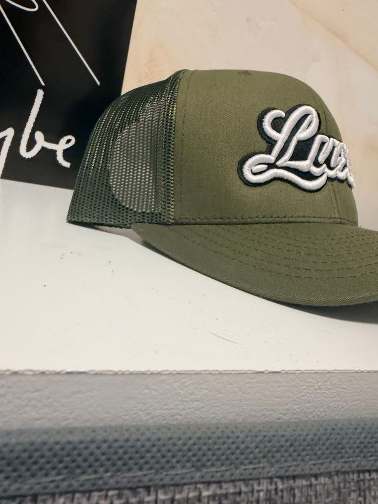 Olive Green Luxe Snapback Cap 2