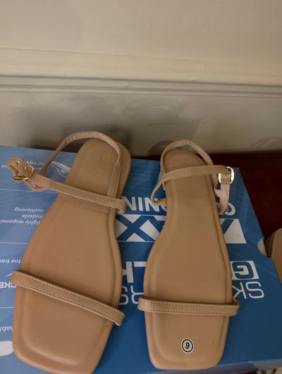 Celestial Beige Flat Sandals