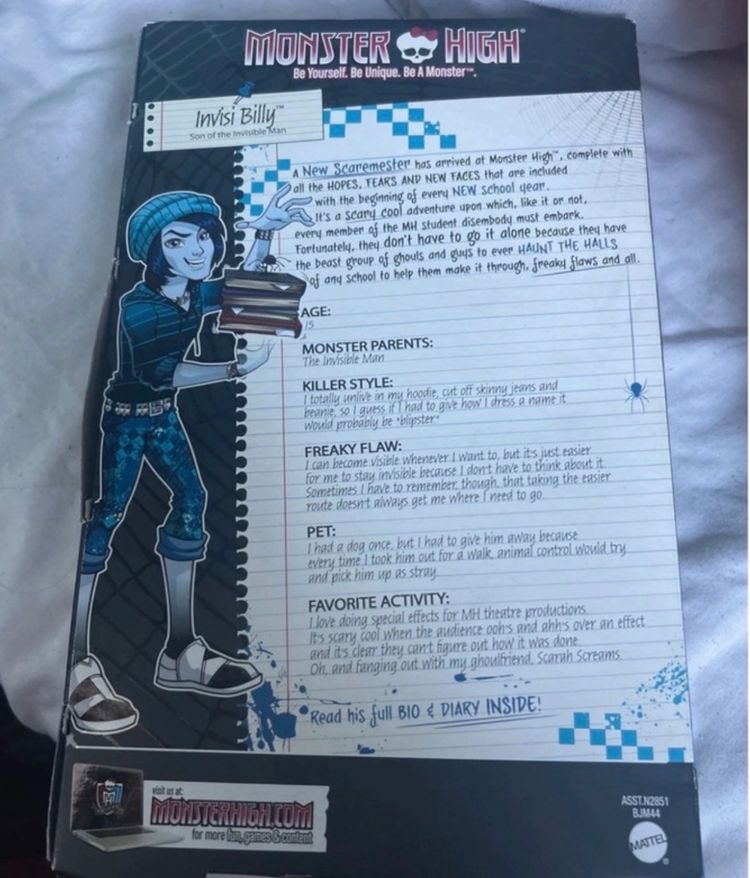 Monster High Invisi Billy Doll image 2