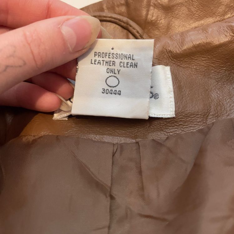 Y2K Chadwick'S Brown Leather Blazer Jacket imagen 8