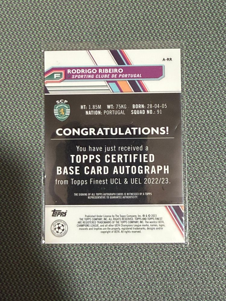 Topps Finest Rodrigo Ribeiro Auto Rookie 2