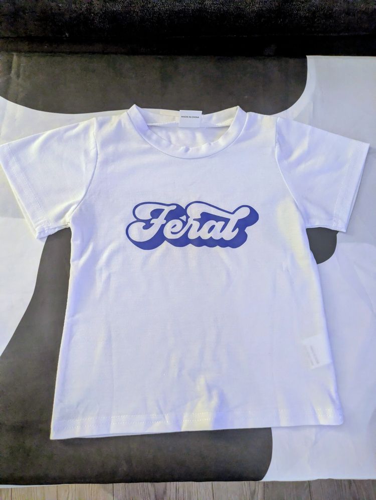 White T-Shirt With Feral Logo image 1