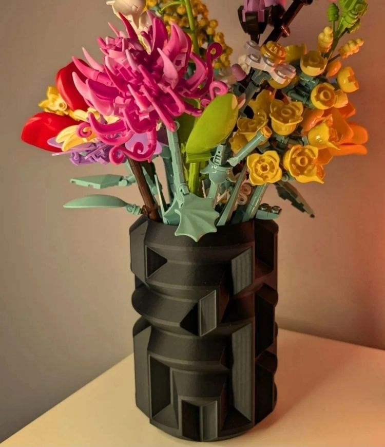 Black Vase For Lego Flowers