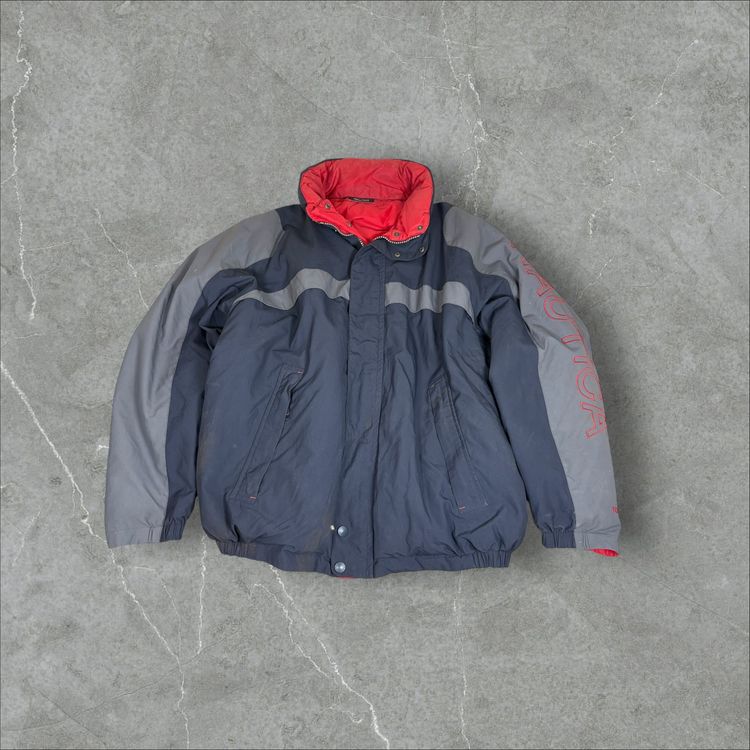 Nautica Black And Grey Jacket With Red Lining image 2