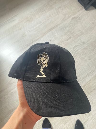 Black Cap With Skeleton Design
