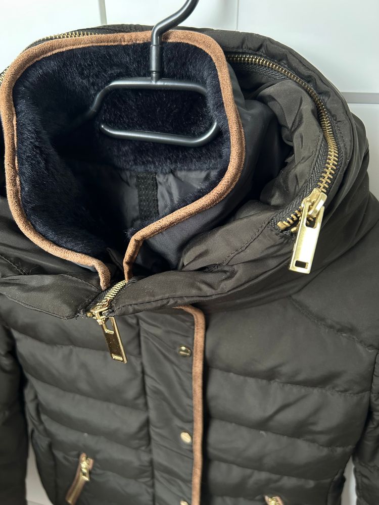 Zimowa kurtka zara puchowa ocieplana ciepła | Zara Basic women's padded jacket 3