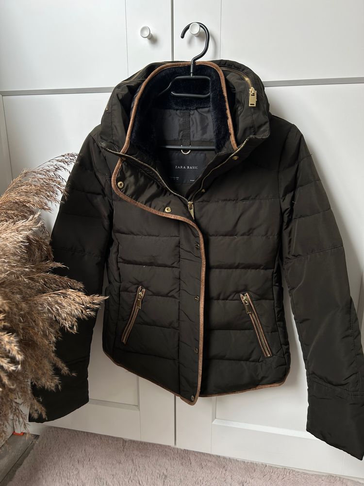 Zimowa kurtka zara puchowa ocieplana ciepła | Zara Basic women's padded jacket 2