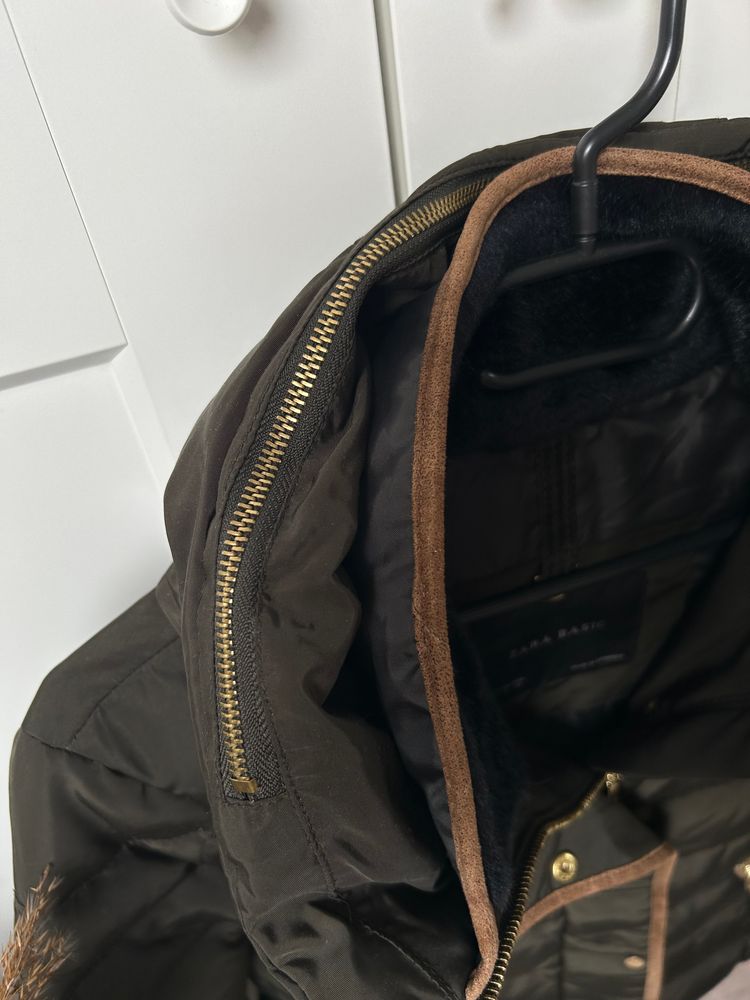 Zimowa kurtka zara puchowa ocieplana ciepła | Zara Basic women's padded jacket 6